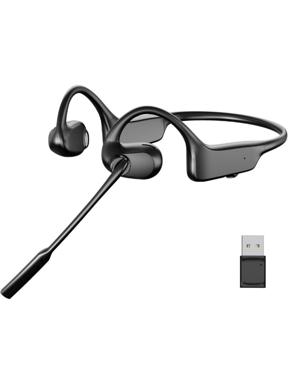 Open Ear Bluetooth Headset with AI Noise Cancelling Mic - Perfect for Work